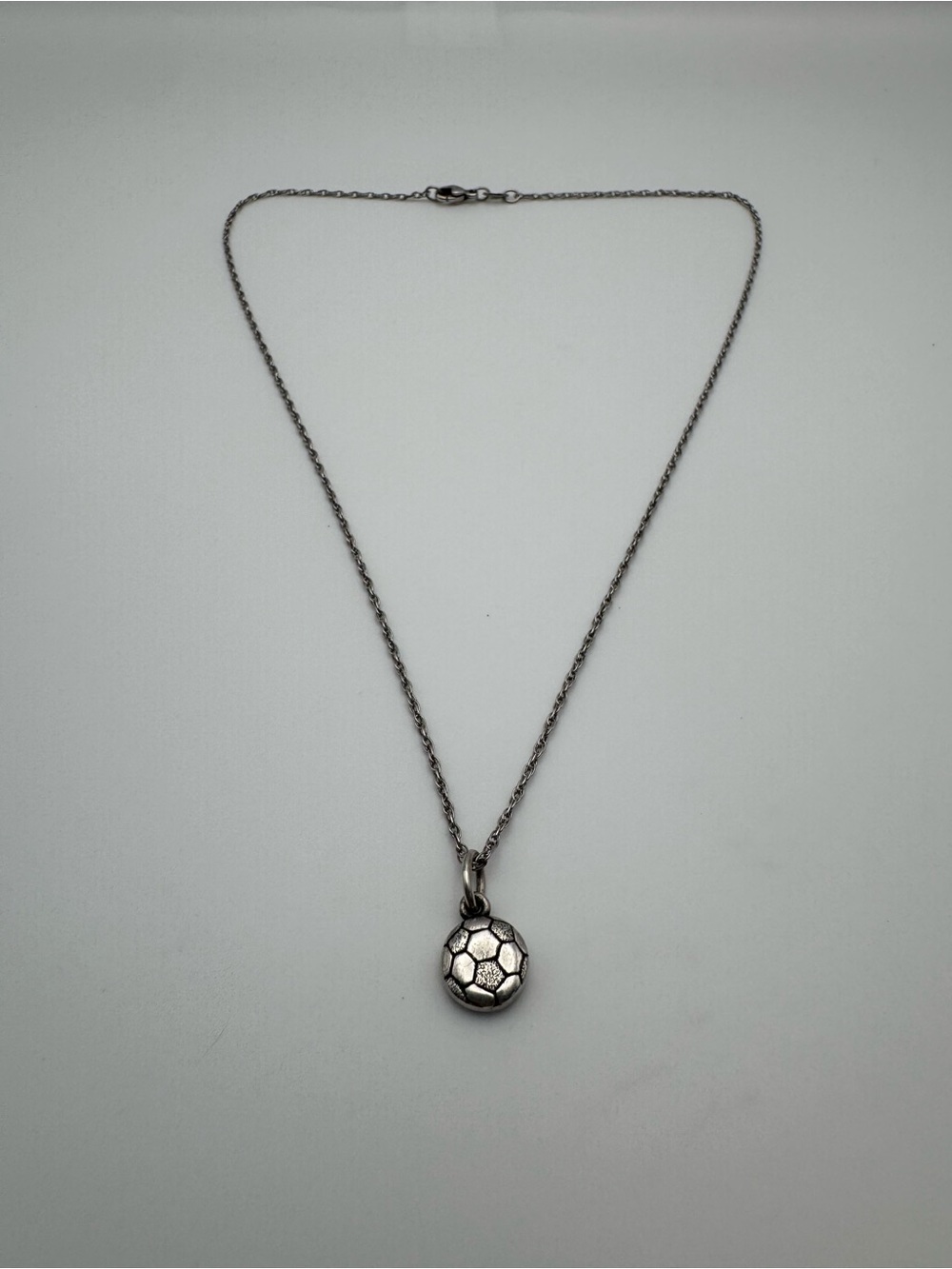 James Avery Sterling Silver 925 Soccer Ball Charm Pendant Necklace